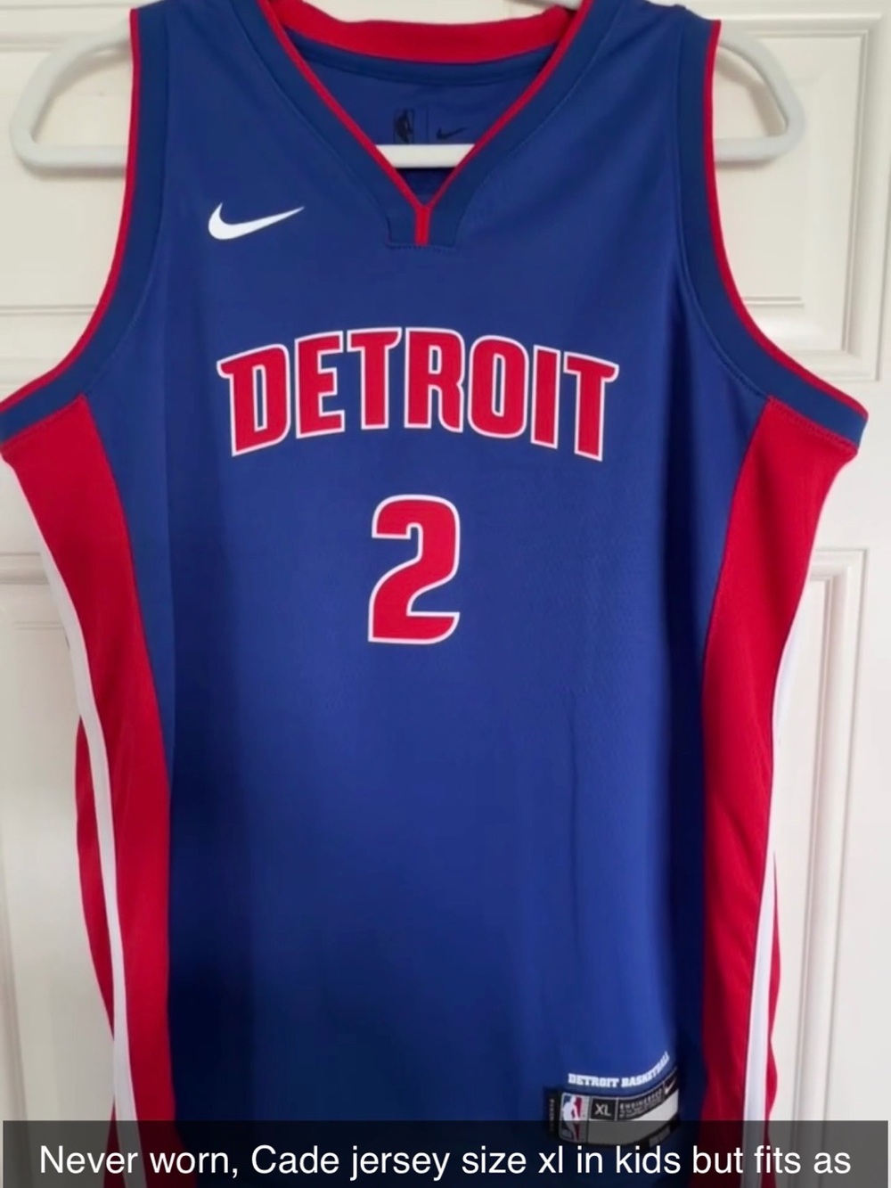 Nike Blue and Red Detroit #2 Basketball Jersey
